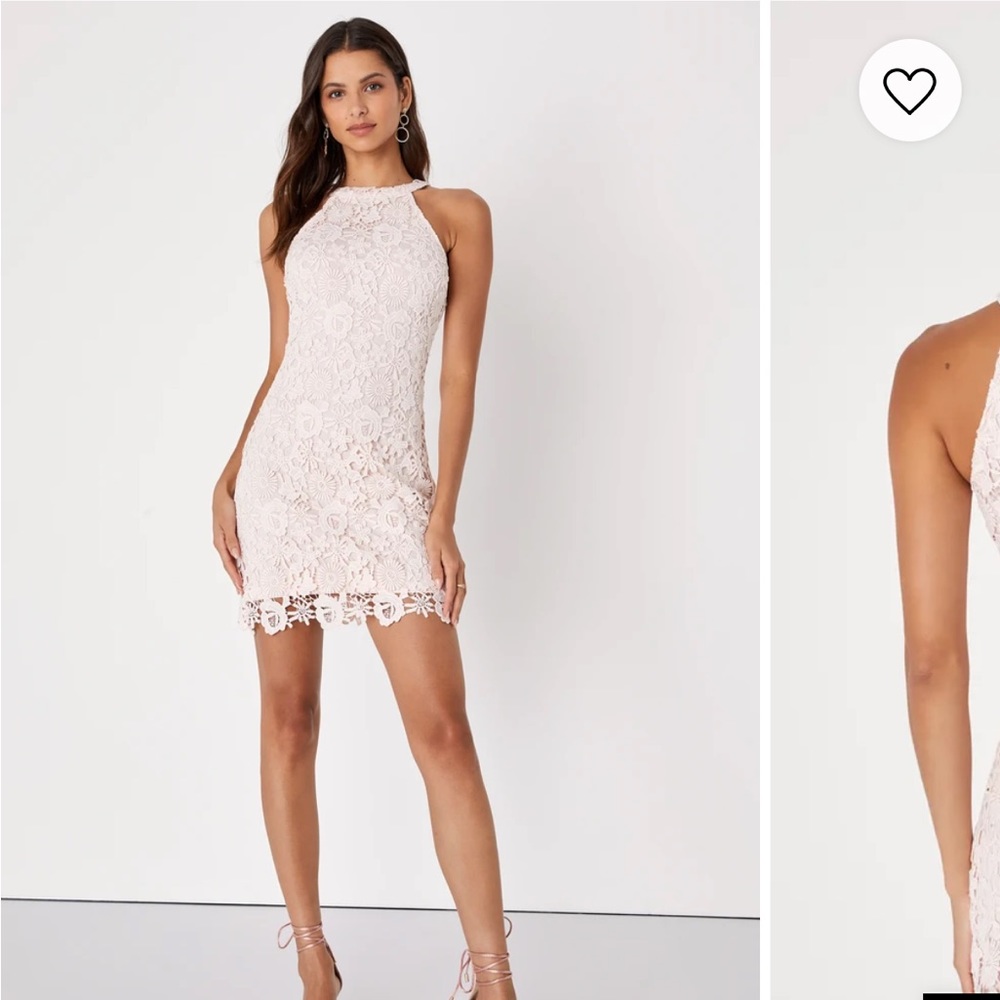 Lulus Love Poem Blush Pink Lace Mini Dress